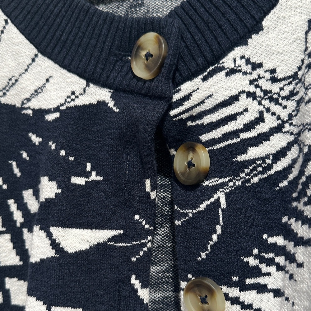 Madewell Navy and White Patterned Sweater - Picture 7 of 8